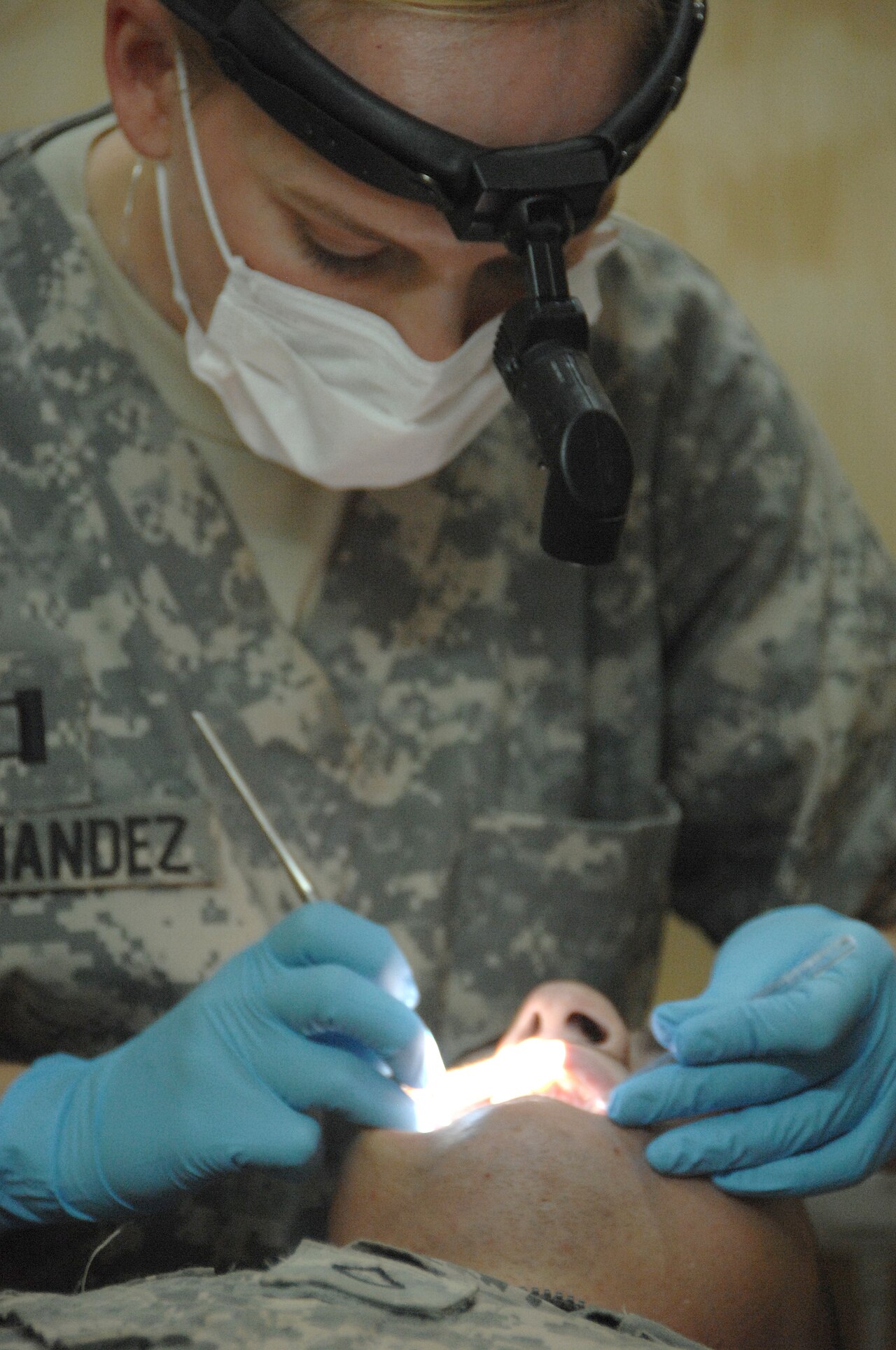 Dental checkup in progress